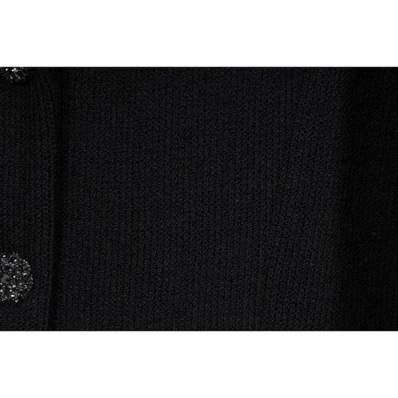 St. John Evening Womens Ribbed Coat US 2 Black Satin Knit Jacket Blazer